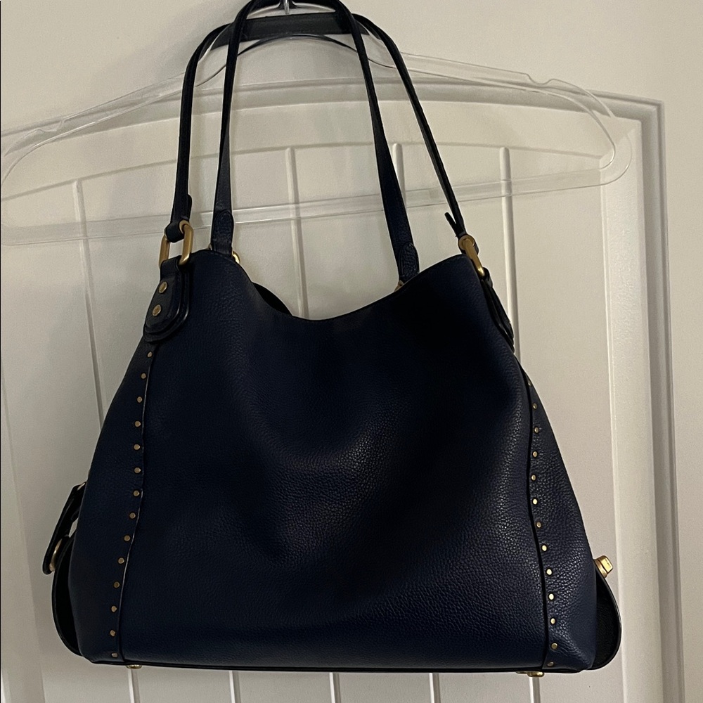 Coach Dark Blue Leather Shoulder Bag - Picture 6 of 9